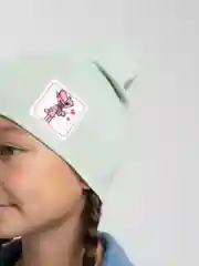 Бирюзовый шапка детская трикотажная Игра в кальмара (Squid Game), Котёнок