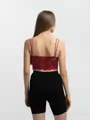 Бордовый топ ажурный, базовый