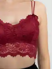 Бордовый топ ажурный, базовый