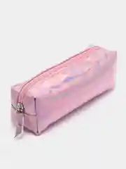 Розовый школьный пенал мягкий, на молнии, косметичка