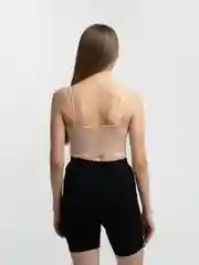 Бежевый топ ажурный, базовый