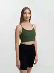 Зеленый женский топ, спортивный, базовый, кроп топ, бра