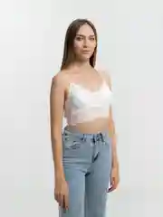 Белый топ ажурный, базовый