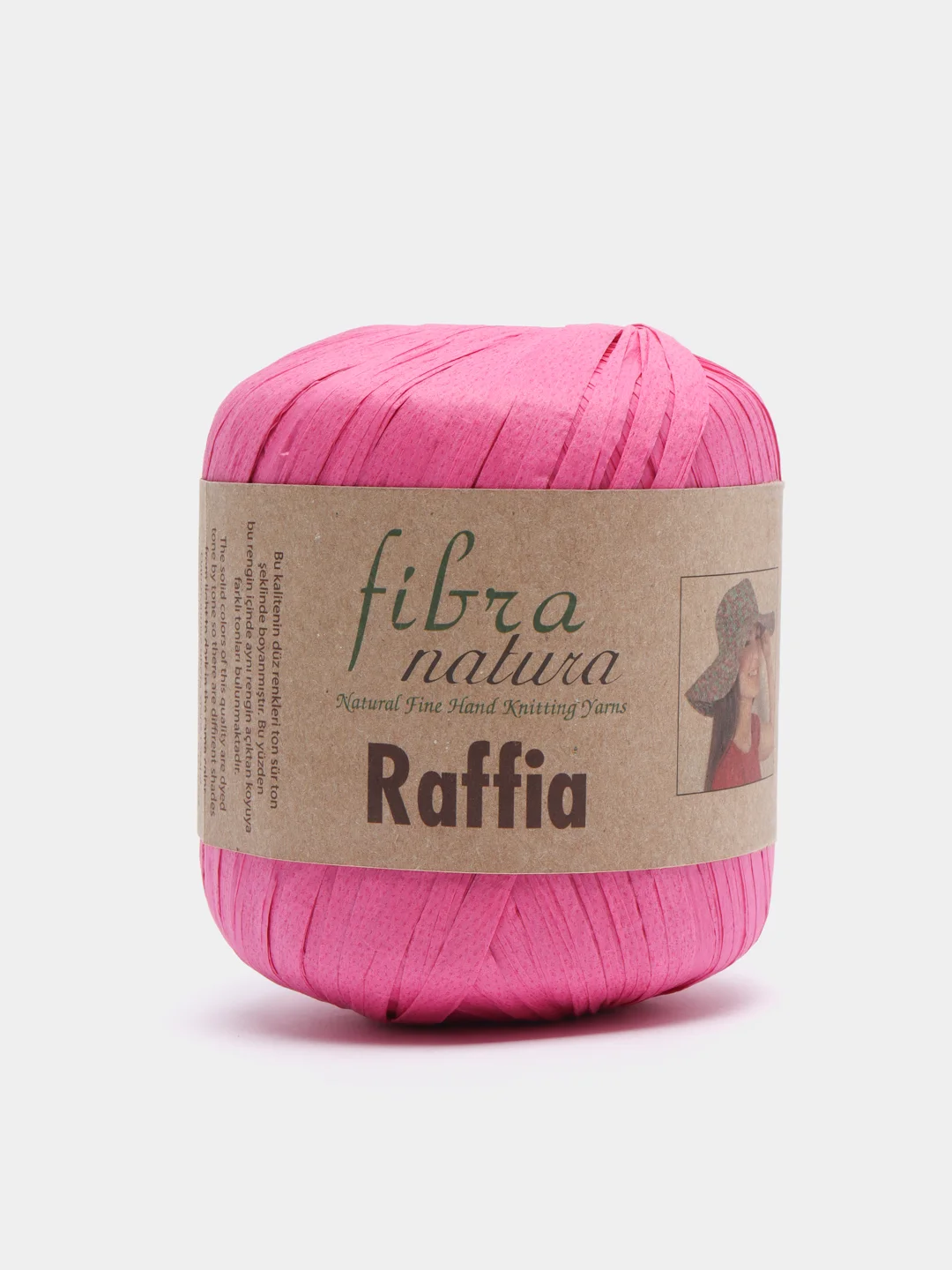 Розовый пряжа Fibranatura Raffia, 40 г, 90 м