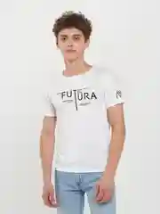Белый футболка с принтом