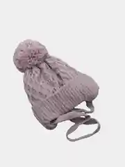 Серый шапка вязанная, утепленная, для малыша