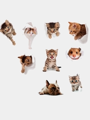Наклейка для декора и интерьера "Котёнок", 3D