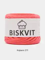Коралловый пряжа Трикотажная Biskvit 100% Хлопок 330г 100м (Часть 2) Бисквит