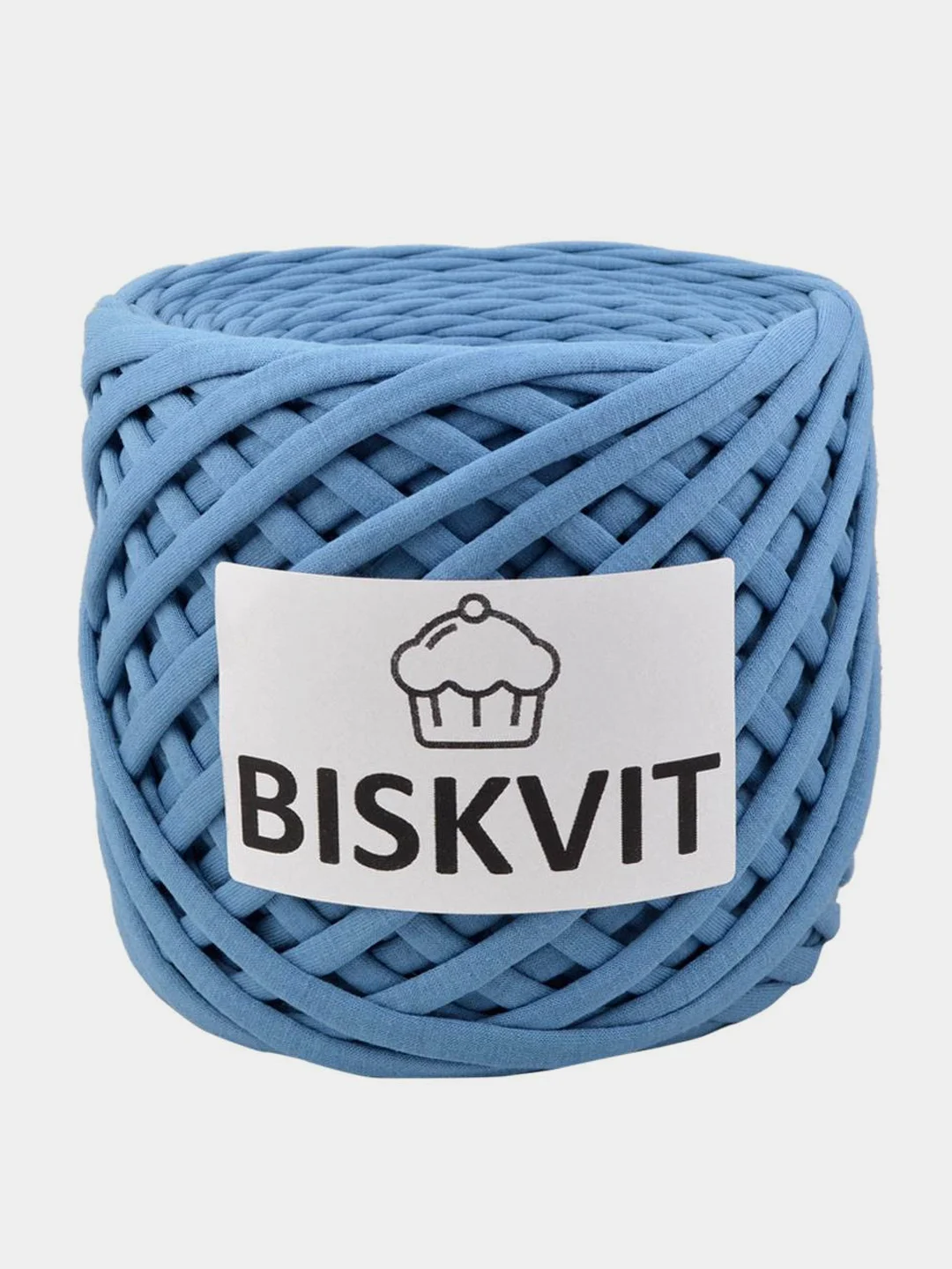 Голубой пряжа Трикотажная Biskvit 100% Хлопок 330г 100м (Часть 2) Бисквит