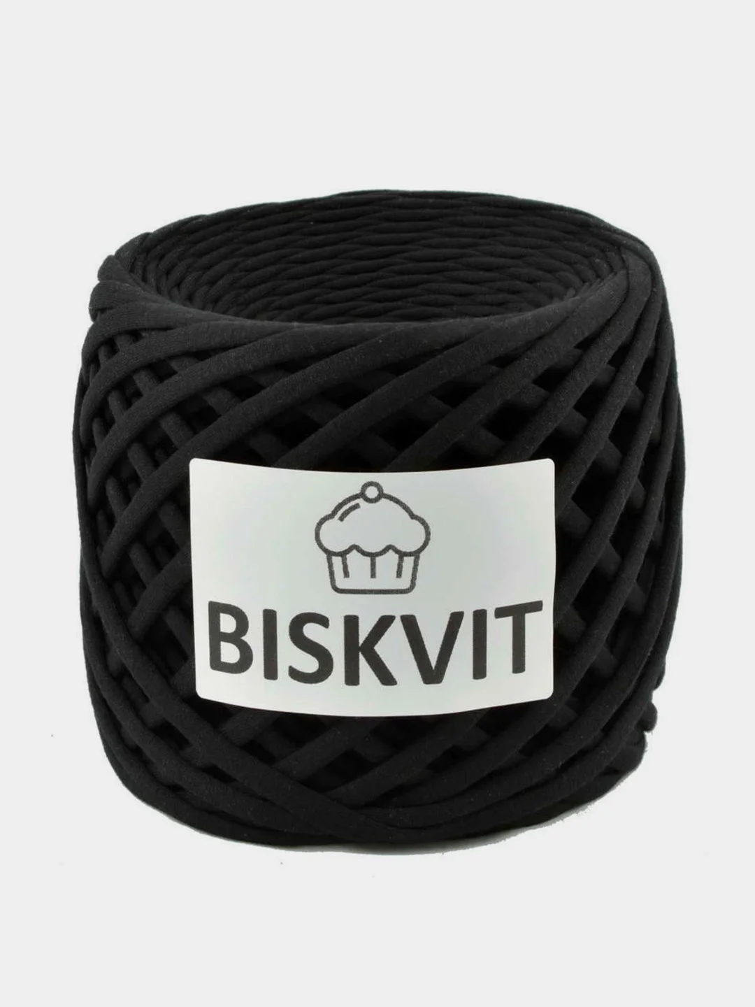 Черный пряжа Трикотажная Biskvit 100% Хлопок 330г 100м (Часть 2) Бисквит