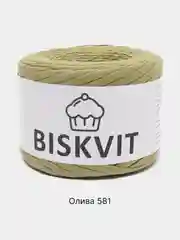 Оливковый пряжа Трикотажная Biskvit 100% Хлопок 330г 100м (Часть 2) Бисквит