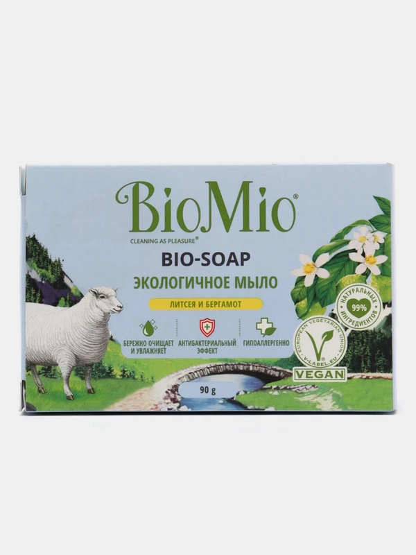 Мыло BioMio "Бергамот и зеленый чай", твердое, 90 г