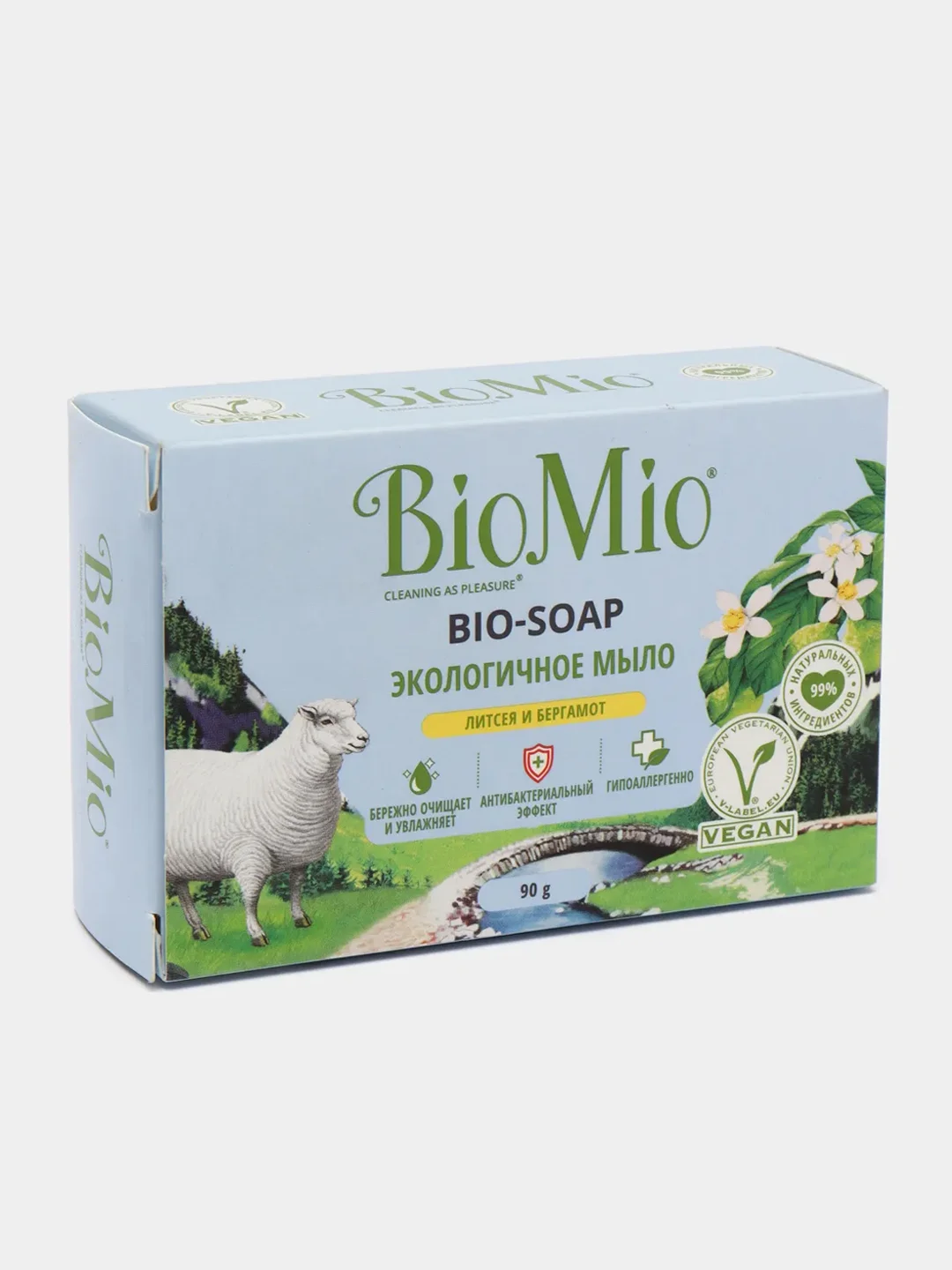 Мыло BioMio "Бергамот и зеленый чай", твердое, 90 г
