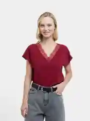 Бордовый блузка женская базовая шёлковая, футболка оверсайз