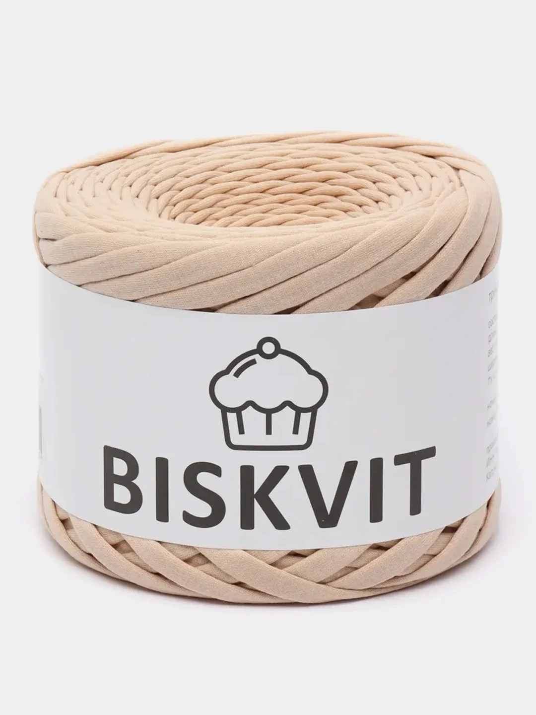 Светло-бежевый пряжа Трикотажная Biskvit 100% Хлопок 330г 100м (Часть 2) Бисквит