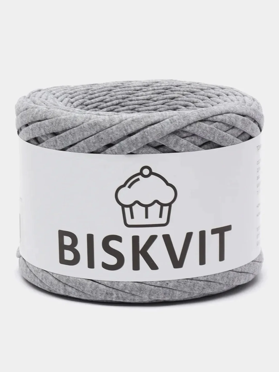 Серый металлик пряжа Трикотажная Biskvit 100% Хлопок 330г 100м (Часть 2) Бисквит