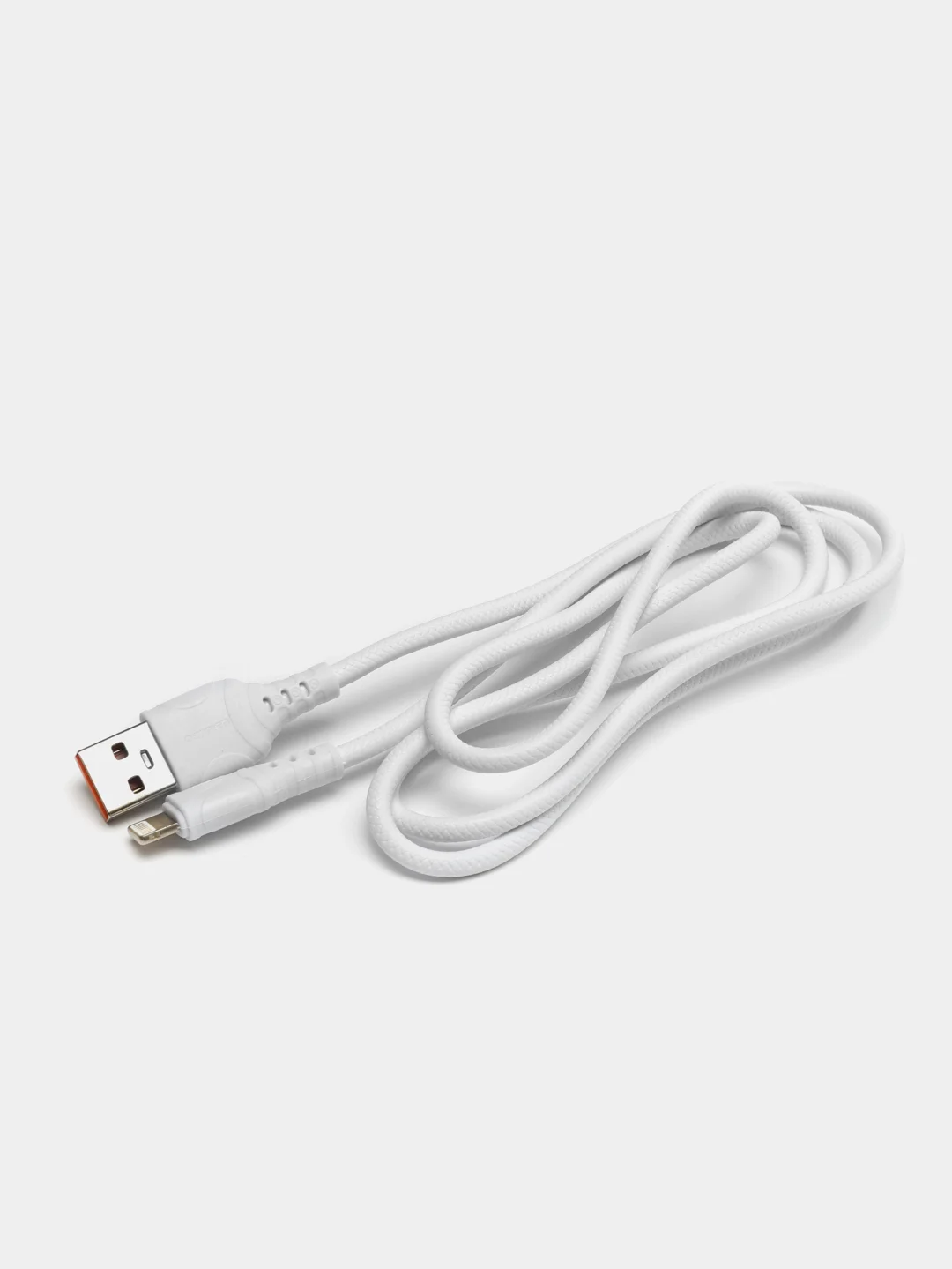 Белый кабель lightning Denmen D08L, 3.6A