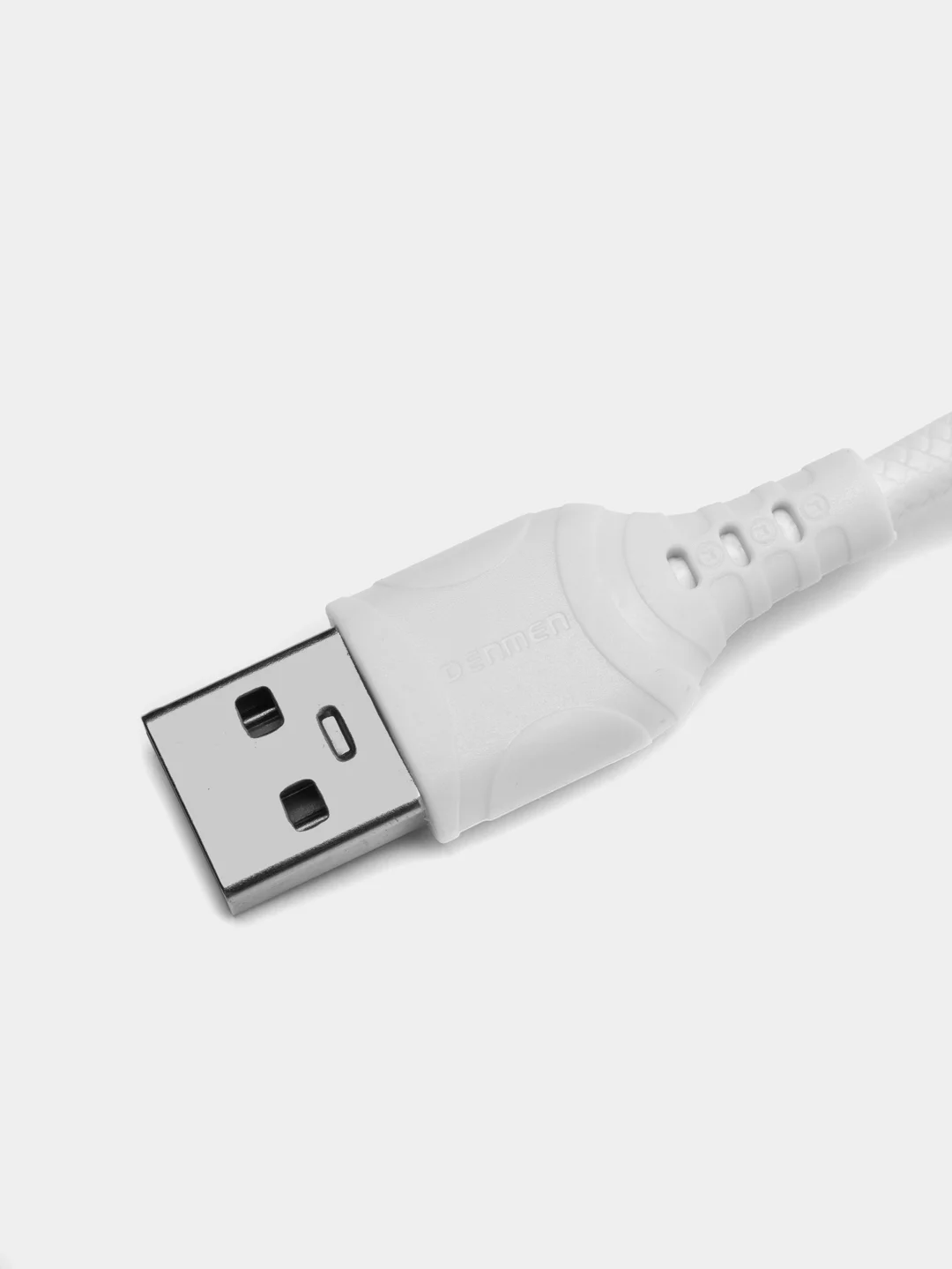 Белый кабель lightning Denmen D08L, 3.6A