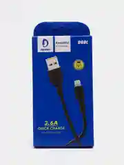 Черный кабель lightning Denmen D08L, 3.6A