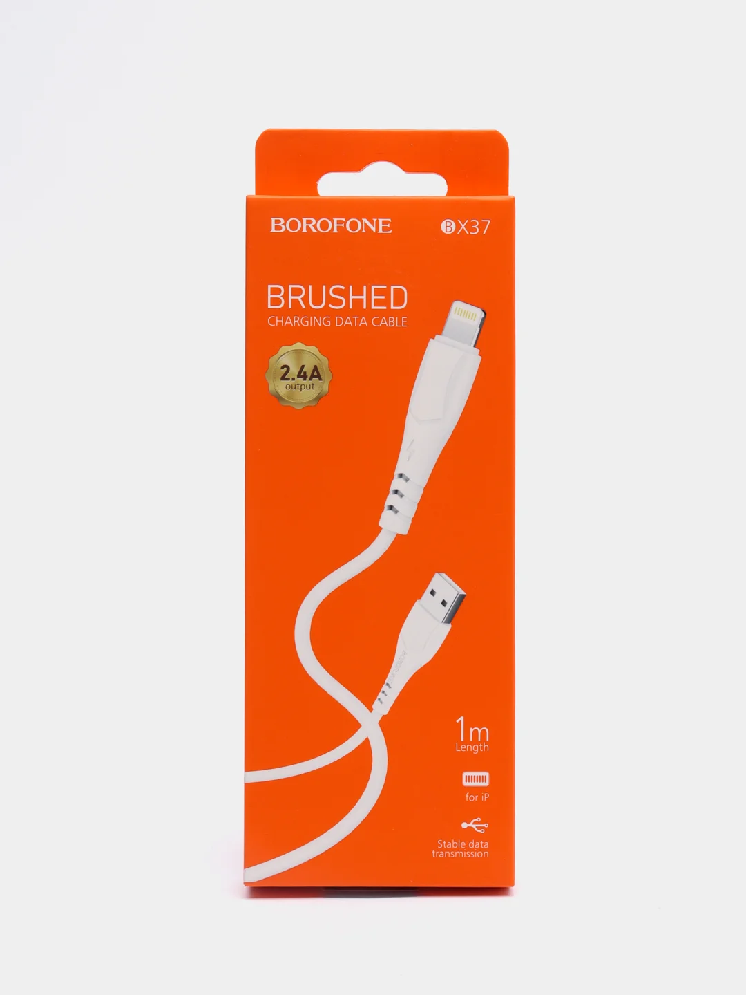 Белый кабель BOROFONE BX37 в оплетке, 1 м