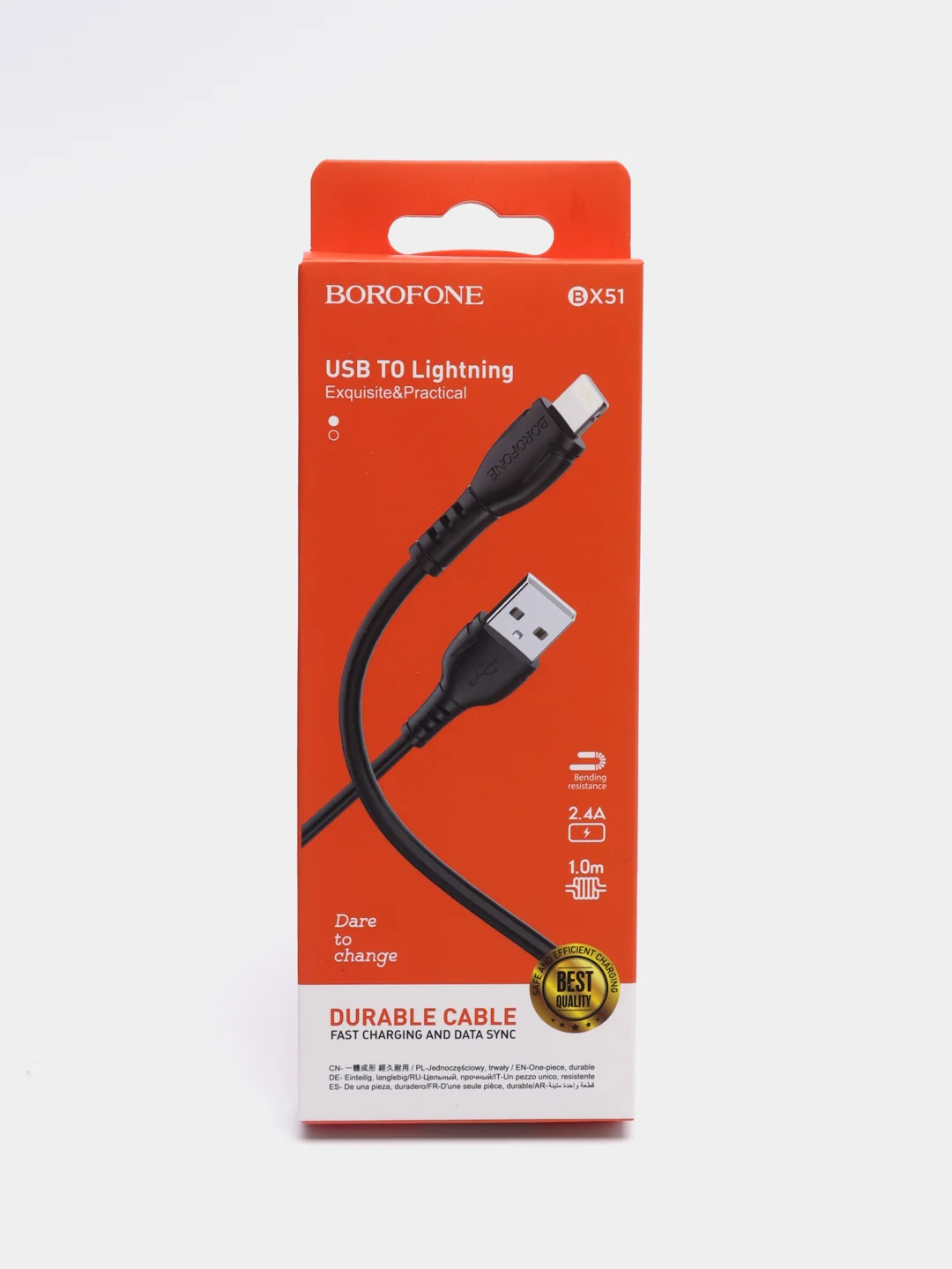 Черный кабель Borofone BX51 силиконовый, 1 м