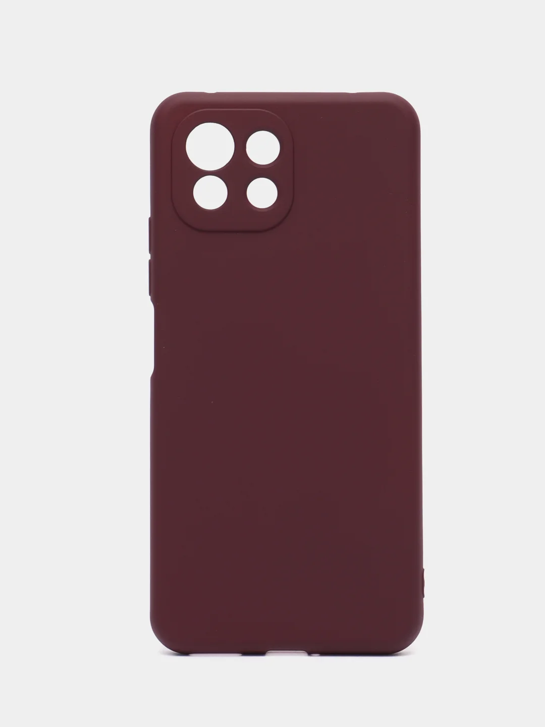 Тёмно-бордовый чехол для Xiaomi 10A, 10C, 9C, 9A, Note 11, Mi 12 Lite, 12X, с бортами, защитой камеры