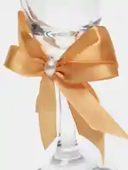 Свадебные бокалы в карамельном цвете, с жемчугом