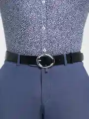 Черный ремень из экокожи ЖЕНСКИЙ