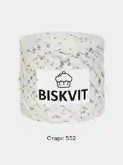 Серый меланж пряжа Трикотажная Biskvit 100% Хлопок 330г 100м ( Бисквит Часть 1 )