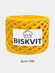 Желтый пряжа Трикотажная Biskvit 100% Хлопок 330г 100м ( Бисквит Часть 1 )