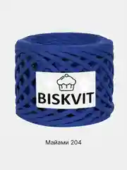 Синий пряжа Трикотажная Biskvit 100% Хлопок 330г 100м ( Бисквит Часть 1 )