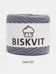 Серый пряжа Трикотажная Biskvit 100% Хлопок 330г 100м ( Бисквит Часть 1 )