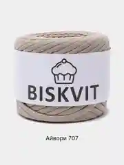 Бежевый меланж пряжа Трикотажная Biskvit 100% Хлопок 330г 100м ( Бисквит Часть 1 )