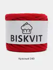 Красный пряжа Трикотажная Biskvit 100% Хлопок 330г 100м ( Бисквит Часть 1 )