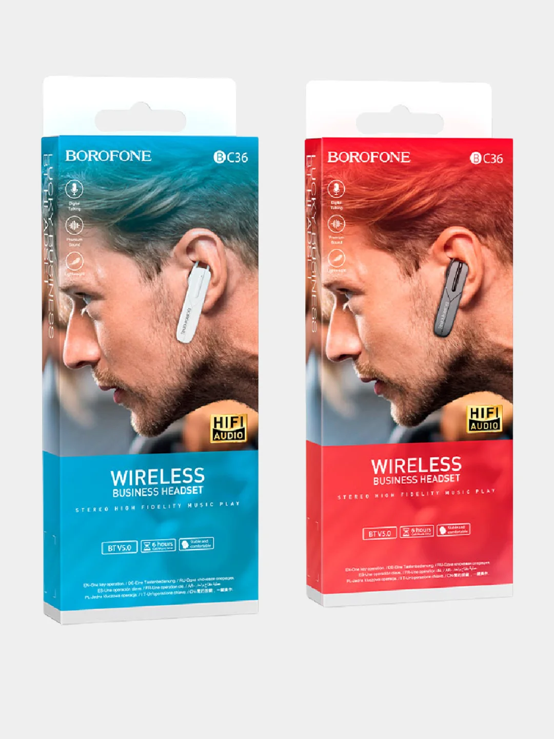 Белый стереогарнитура Borofone BC36,  Bluetooth