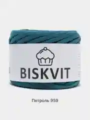 Бирюзовый пряжа Трикотажная Biskvit 100% Хлопок 330г 100м ( Бисквит Часть 1 )