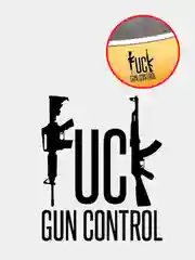 Белый наклейка на авто "Fuck gun control"