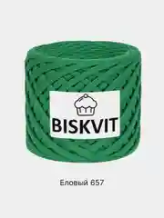 Зеленый пряжа Трикотажная Biskvit 100% Хлопок 330г 100м ( Бисквит Часть 1 )