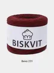 Багровый пряжа Трикотажная Biskvit 100% Хлопок 330г 100м ( Бисквит Часть 1 )