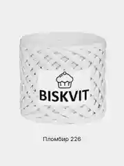 Белый пряжа Трикотажная Biskvit 100% Хлопок 330г 100м ( Бисквит Часть 1 )