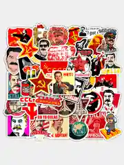 Наклейки стикеры СССР Сталин Ленин /50шт/ Стикерпак