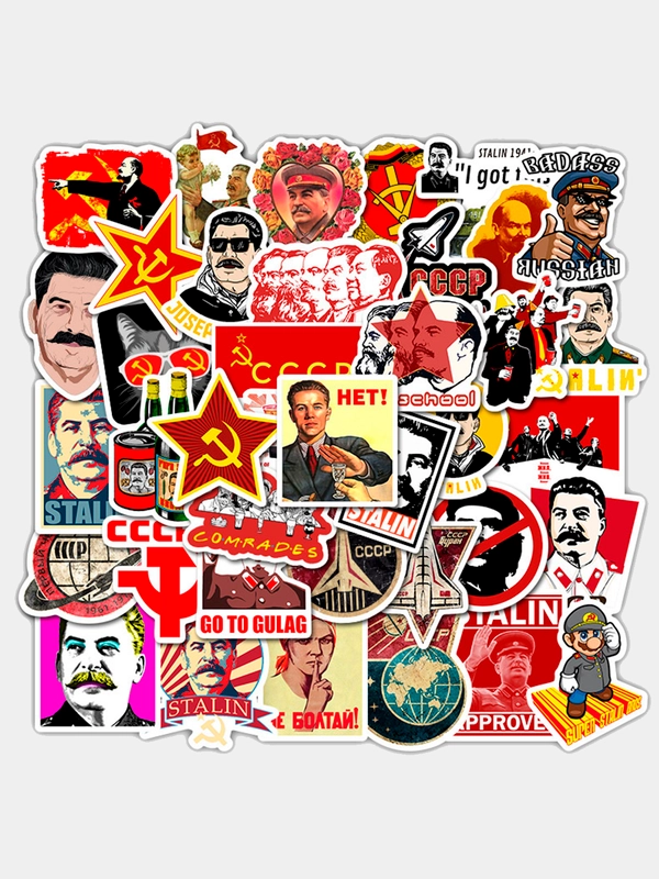 Наклейки стикеры СССР Сталин Ленин /50шт/ Стикерпак