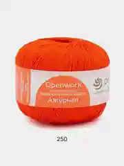 Коралловый пряжа Пехорка Ажурная 100% мерсеризованный хлопок 50г 280м