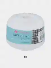 Белый пряжа Пехорка Ажурная 100% мерсеризованный хлопок 50г 280м