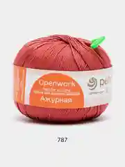 Терракотовый пряжа Пехорка Ажурная 100% мерсеризованный хлопок 50г 280м