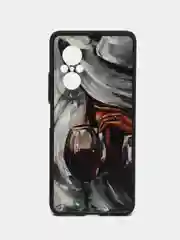 Бордовый чехол с ярким рисунком/принтом на Huawei Nova 9 SE (Хуавей Нова 9 СЕ)