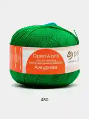 Лесной зеленый пряжа Пехорка Ажурная 100% мерсеризованный хлопок 50г 280м