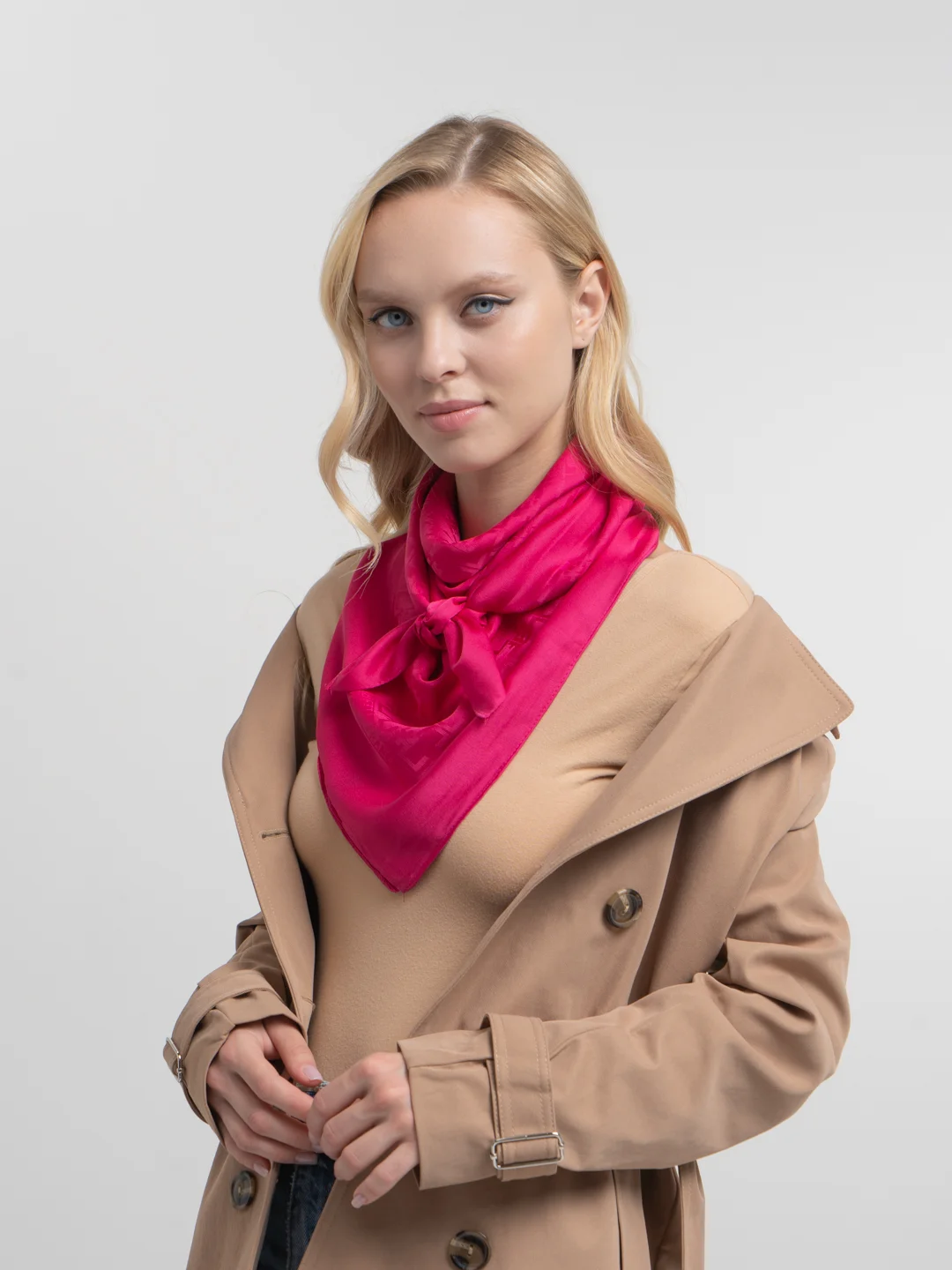 Фуксия однотонный платок 90х90
