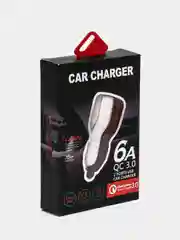 Белый автомобильная зарядка , быстрая зарядка QC3.0, 2xUSB, 3.1A, 12V