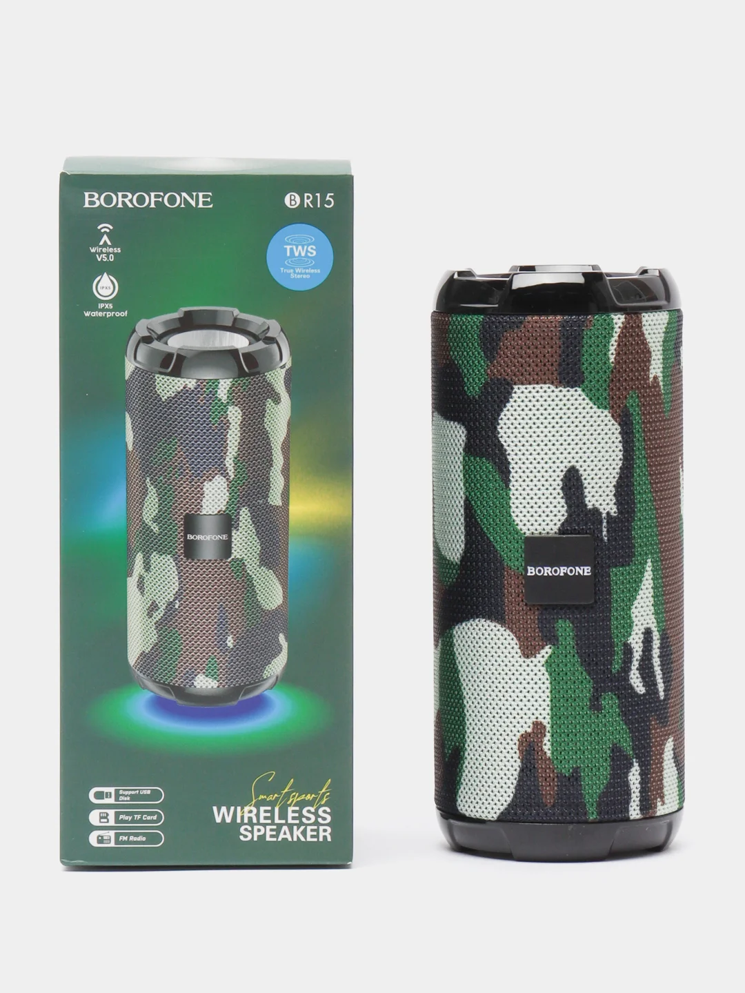 Портативная беспроводная колонка Borofone BR15 Smart поддержка BT, FM,режимов проигрывания